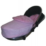 Footmuff  to fit iCandy Peach Pushchairs - Baby Pink Fur / Pink Suedette